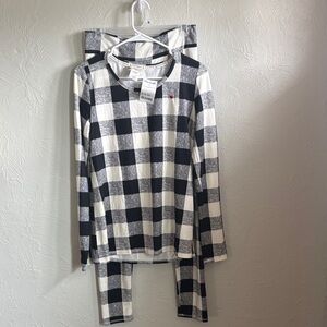 Lucky Brand  Buffalo Check Pajama Set in Black and White